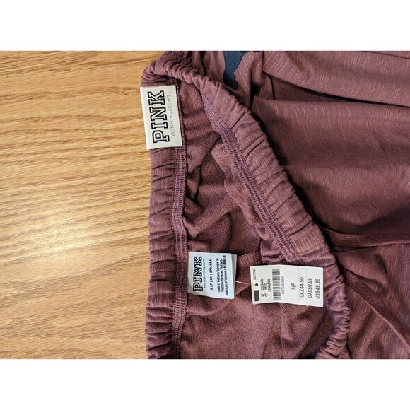 PINK NWT Woman's Size Small Maroon & Grey Casual Pant Sweatpants - Picture 4 of 5
